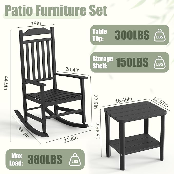 EFU Outdoor Rocking Chairs Set of 2 - Image 2
