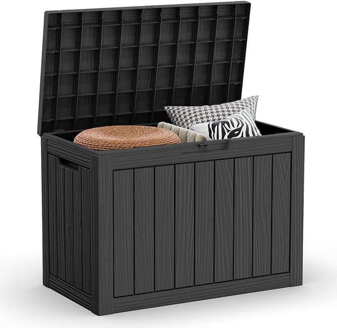 50 Gallon Outdoor Storage Box Waterproof Lockable Deck Boxes | UV Resistant by EASYUP