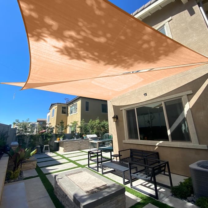 Sun Shade Sail 8'x10'x12.8' Peach Fuzz Triangle Custom Size | 95% UV Block by SUNLAX