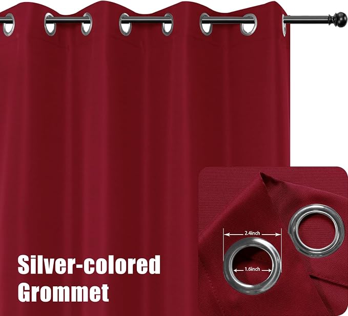 BONZER Outdoor Curtains for Patio Waterproof Thick Privacy | Wide Grommet Light - Image 2
