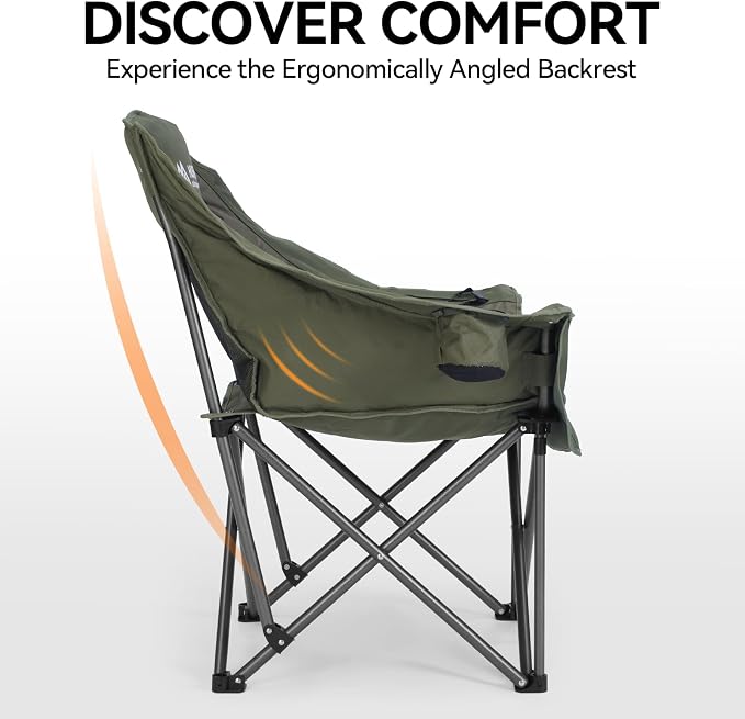 Oversized 2 Pack Camping Chairs, Padded Camping Chair Support 450LBS - Image 6