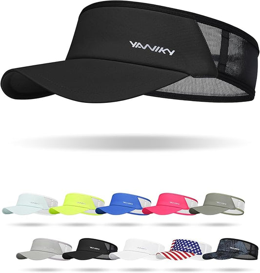 Sports Sun Visor Hats for Women Men Lightweight Breathable Cooling Stretchy Visors Foldable UPF 50+ for Running Tennis Golf