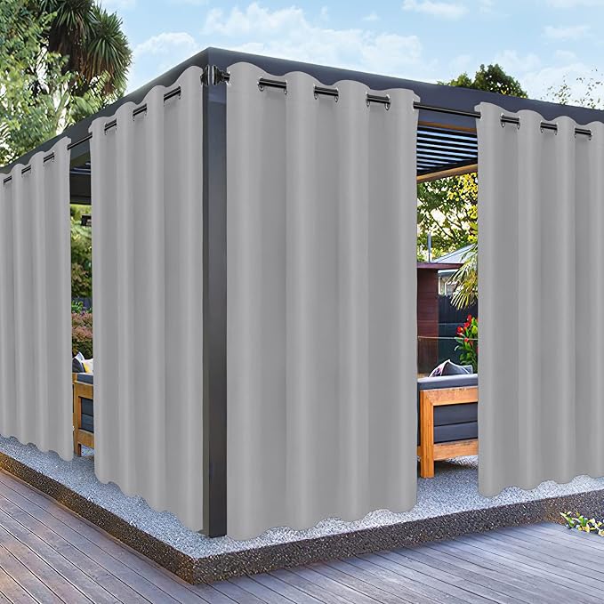PureFit Outdoor Curtains for Patio Waterproof Weatherproof Outside Curtains | by PureFit