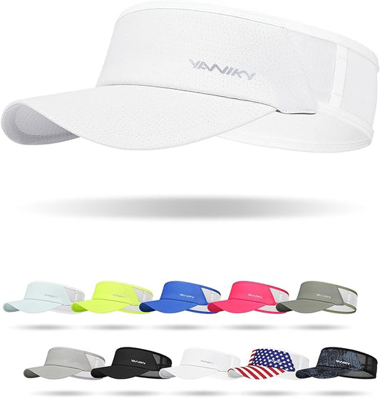 Sports Sun Visor Hats for Women Men Lightweight Breathable Cooling Stretchy Visors Foldable UPF 50+ for Running Tennis Golf