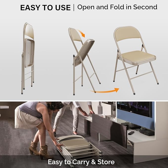 VINGLI 6 Pack Folding Chairs - Image 6