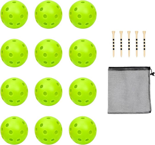 Plastic Golf Balls Practice Limited Flight Golf Training Ball Hollow Swing Practice Indoor Golf Balls with Mesh Drawstring Bag for Backyard Driving Range or Outdoor