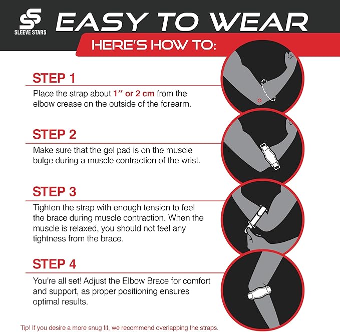 Sleeve Stars Tennis Elbow Brace for Women - Adjustable Tennis Elbow Strap, Golfers Elbow Brace for Men, Counterforce Brace for Tendonitis Relief, Fits 9"-23" (Pair/Beige)