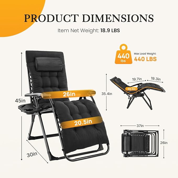 NEWBULIG Zero Gravity Chairs Set of 2 - Image 2