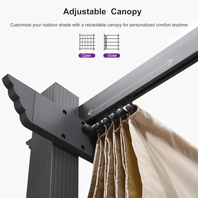 PURPLE LEAF Outdoor Aluminum Pergola 10'x13' - Image 4