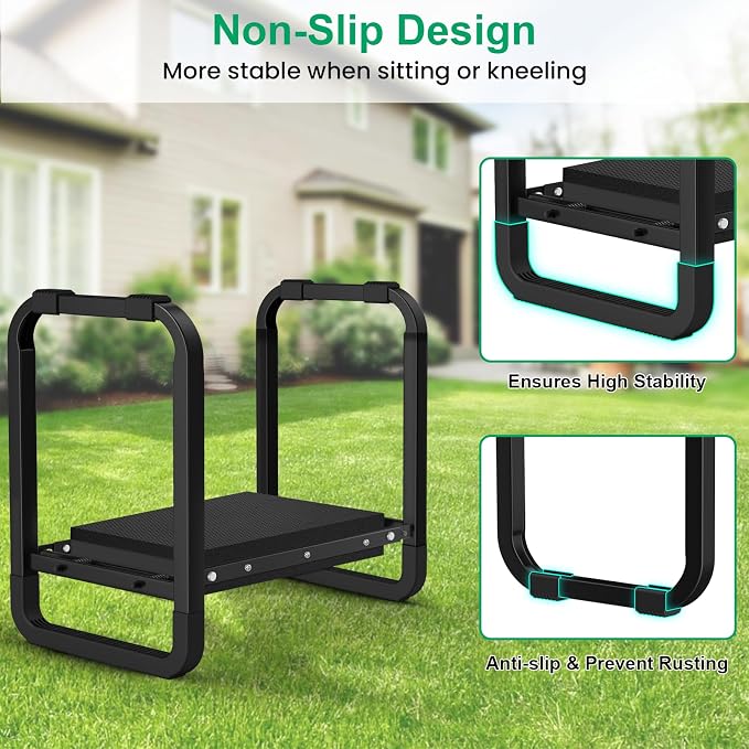 TomCare Garden Kneeler and Seat, 11.14" Kneeling Pad Sturdy Garden Bench | - Image 4