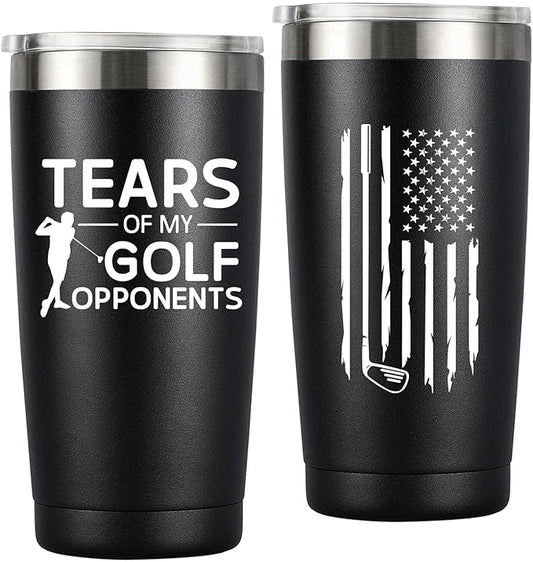Golf Gifts for Men Dad, Grandpa, Uncle, Him. Husband - Valentines Day Golf Lover Unique Coffee Cup - Fathers Day Gift- 20oz Stainless Steel Double Wall Insulated Golfer Tumbler