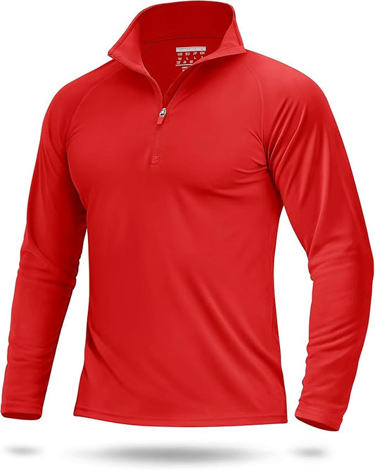 Boladeci Men's UPF 50+ Sun Shirts 1/4 Zip Long Sleeve SPF UV Protection Lightweight Quick Dry Quarter Zip Golf Shirts