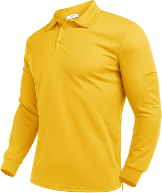 Deyeek Men's Polo Shirts Long Sleeve Golf Polo Shirts for Men Quick Dry UPF 50+ Sun Protection Polos Casual Collared Shirts
