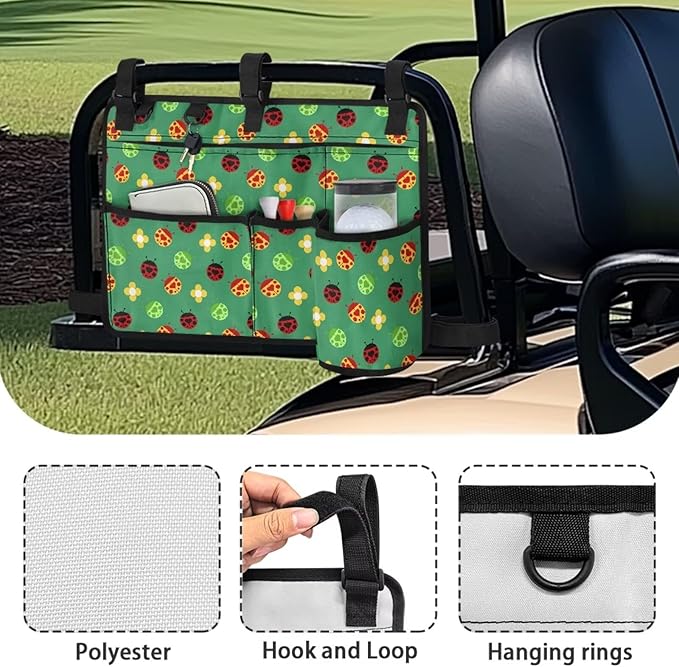 Fashion Golf Cart Rear Seat Organizer Lightweight Storage Bag Accessories for Club Car, Wheelchair and Walker
