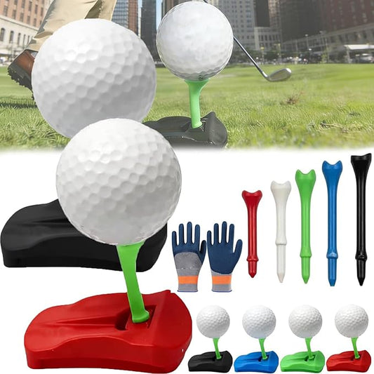Hinged Turf Base V3 - Turf Tee for Artificial Turf-Includes Tee Variety Packs, Golf Simulator Training Tees, Tees Quick Easy Ball Setup All-Weather for Driving Range Home
