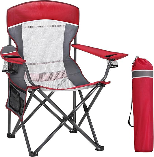 HIGH POINT SPORTS Oversized Portable Mesh Camping Folding Chair
