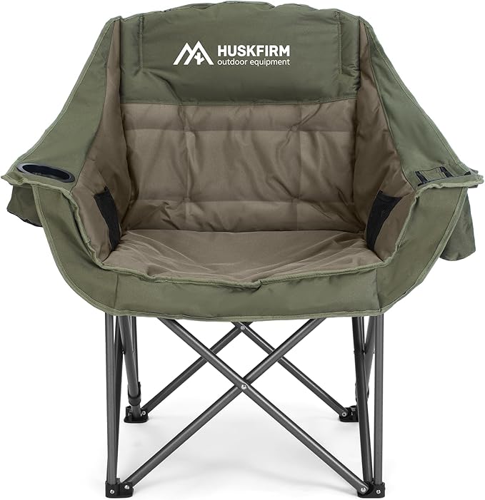 Oversized Camping Chair, Padded Camping Chairs Support 450LBS by Huskfirm
