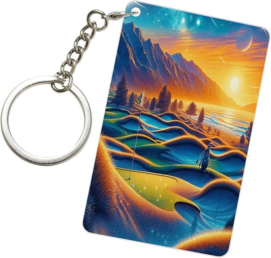 Keychain - Rectangular Acrylic Keychain Daily Key Ring Car Key Fob Holder 2X3 Inch