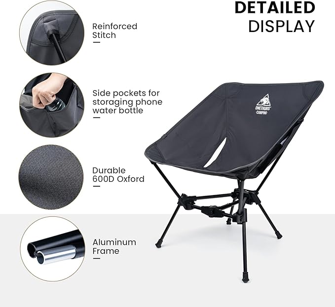 ONETIGRIS Tigerblade Camping Chair, Lightweight Folding Backpacking Hiking Chair - Image 3