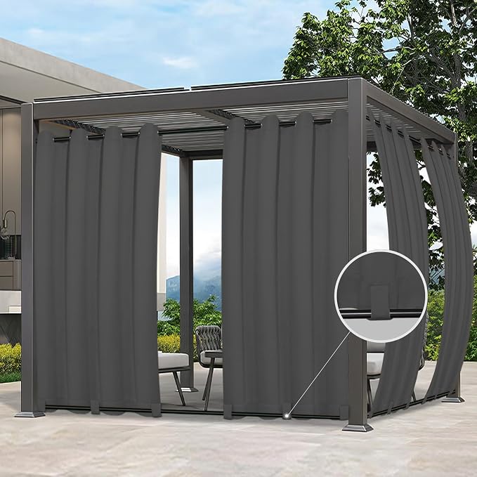 Easy-Going Outdoor Curtains for Patio 1 Panel, 54x108 inch, Weatherproof by Easy-Going