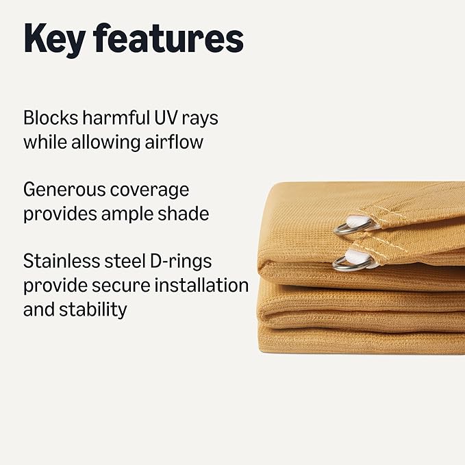 Amazon Basics Outdoor Patio Sun Shade Sail - Image 2