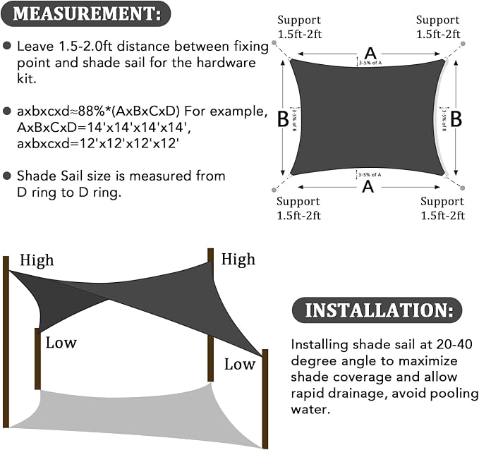Shade&Beyond 15'x24' Sun Shade Sail Canopy Rectangle, UV Block Breathable - Image 6