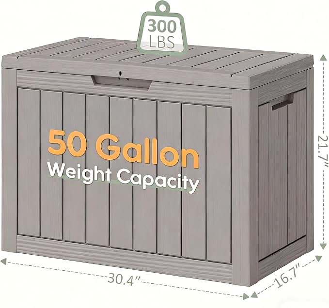 Outdoor Deck Storage Box, Resin Deck Boxes Indoor and outdoor, Waterproof - Image 2