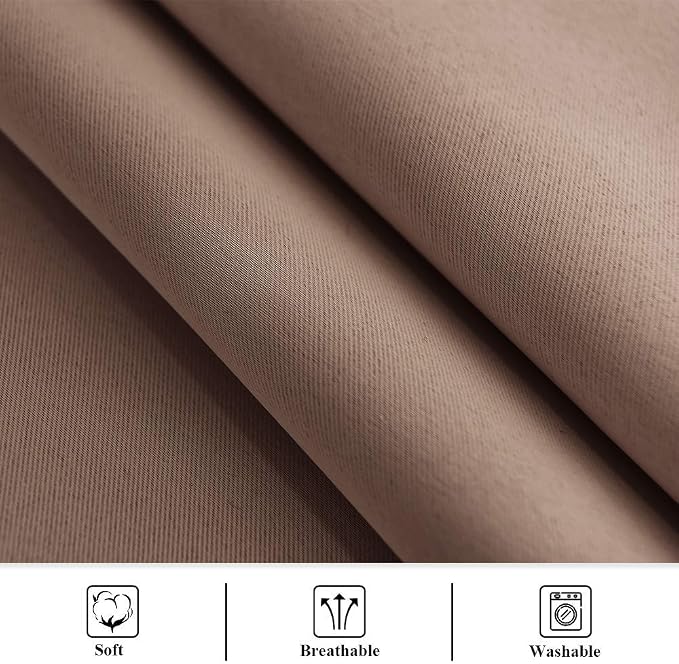 Outdoor Patio Curtains Waterproof W70 x L95 Inch Mocha, 1 Panel | Window Panels - Image 6
