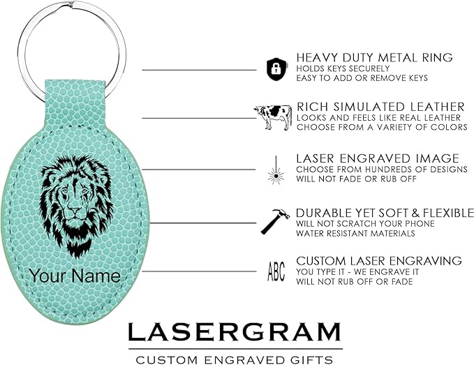 LaserGram Oval Keychain, Sunflowers, Personalized Engraving Included