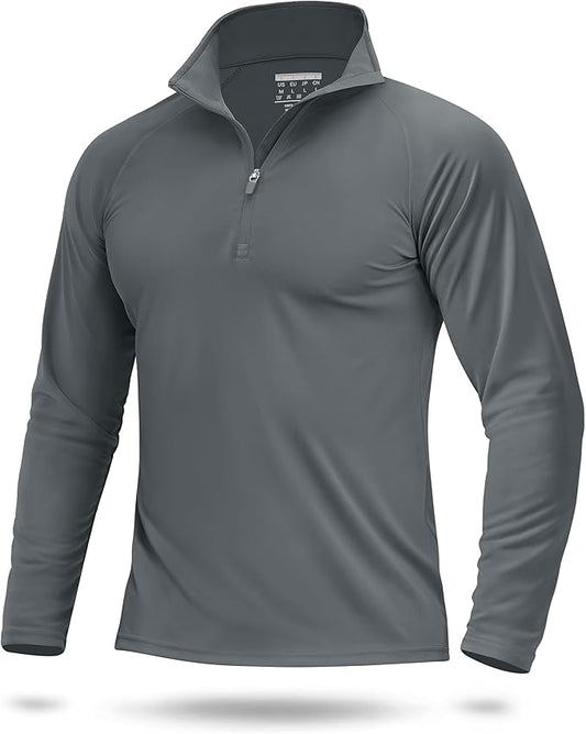 Boladeci Men's UPF 50+ Sun Shirts 1/4 Zip Long Sleeve SPF UV Protection Lightweight Quick Dry Quarter Zip Golf Shirts