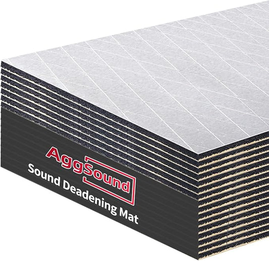 197mil 49.73sqft Sound Deadening Mat, Heat Shield Automotive Carpet Car Insulation Foam Board Sound Dampening, Aluminum Foil Finish Noise Insulation and Vibration Dampening Material