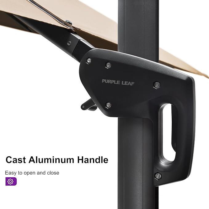 PURPLE LEAF Patio 11.5' x 11.5' Telescopic Umbrella - Image 7