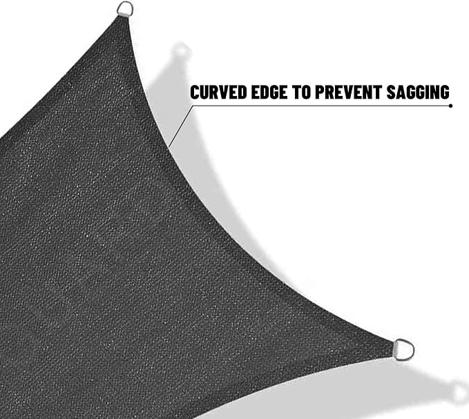 SUNNY GUARD Custom Size 12'x14' Dark Grey Sun Shade Sail Rectangle UV Block - Image 7