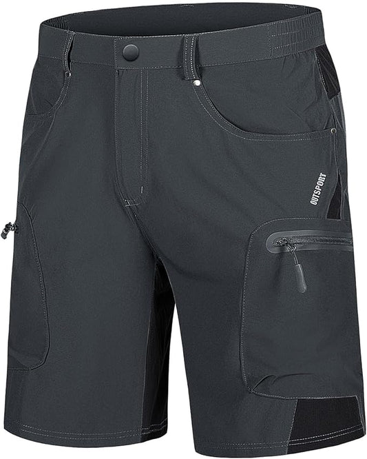 TACVASEN Men's Hiking Cargo Shorts 10" with Zipper Pockets Quick Dry Casual Stretch Golf Work Short Outdoor Summer