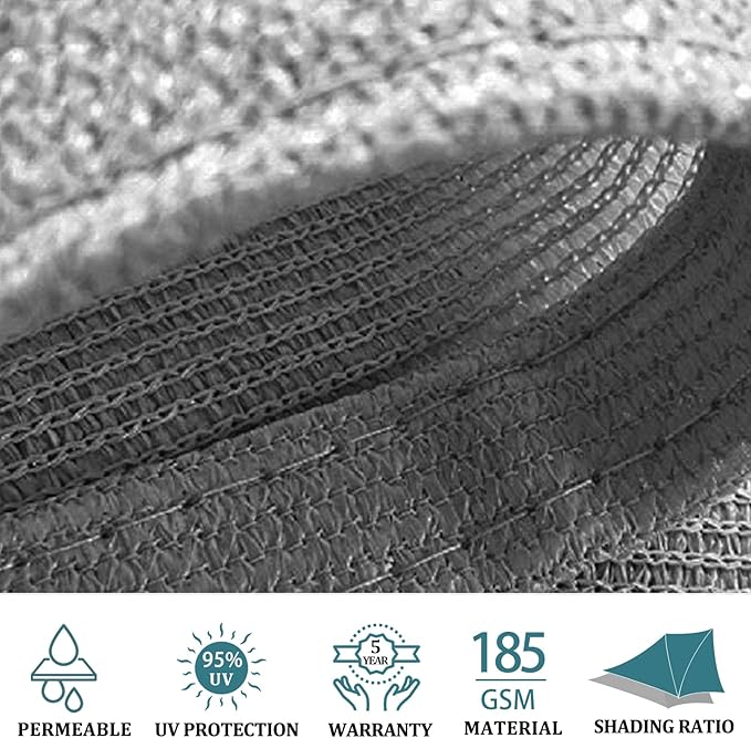 Shade&Beyond 9'x11' Sun Shade Sail Canopy Rectangle, UV Block Breathable Curved - Image 3
