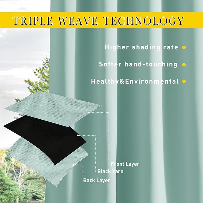 NICETOWN 2 Panels Weighted Outdoor Curtains - Image 5