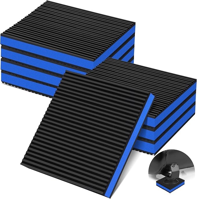 8 Pack Anti Vibration Pads for Washing Machine 6"x6"x7/8", Sound Isolation Vibrating Pad Ribbed Rubber Damping Mat EVA Center for Air Compressors, Conditioner, Treadmill, HVAC Washer Dryer