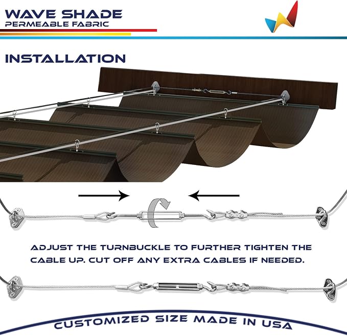 Windscreen4less 3' x 25' Retractable Sun Shade Canopy Cover Sliding Wave Shade - Image 6