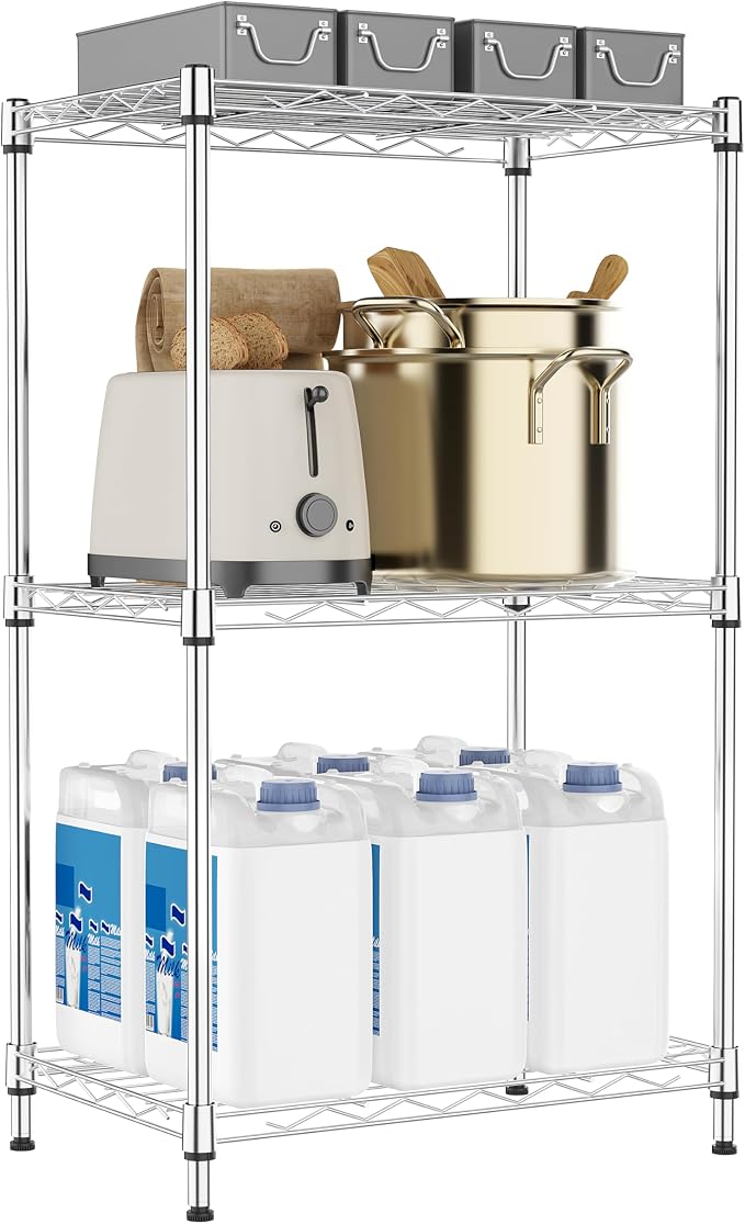M MZG 3 Tiers Shelf Metal Storage Shelves Wire Rack Closet Organizers by MEIGAOPLASTICANDMETALHKCOLIMITED