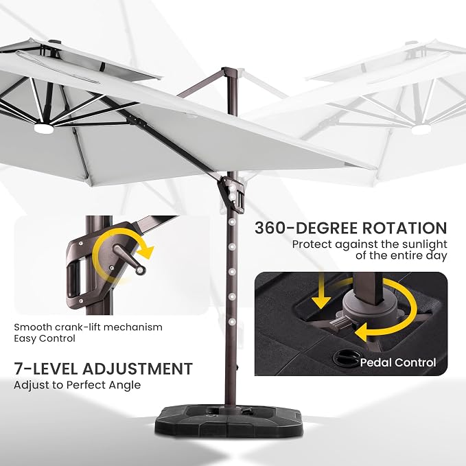 10x10 FT Outdoor Cantilever Patio Umbrella - Image 6