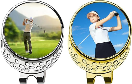Personalized Golf Ball Marker with Photo Magnetic Hat Clip – Custom Logo/Text 1" Marker for Golfers, Gift for Men & Women, Golf Accessories Gift Set