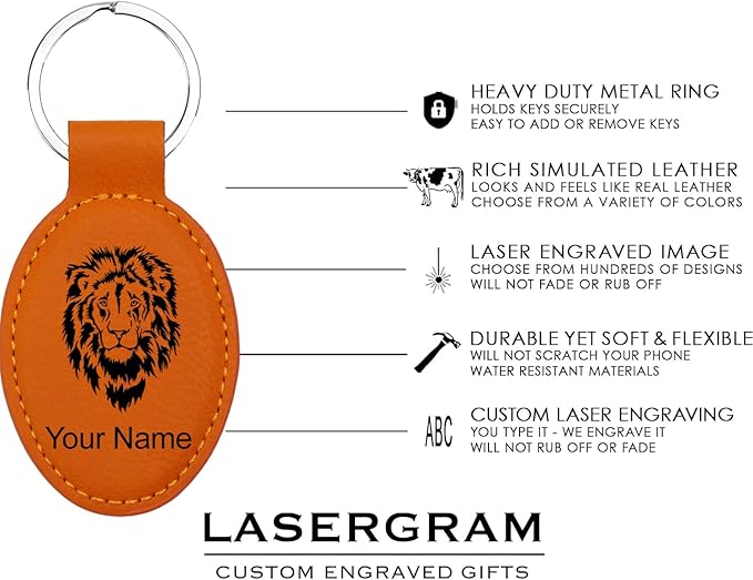LaserGram Oval Keychain, Disc Golf, Personalized Engraving Included