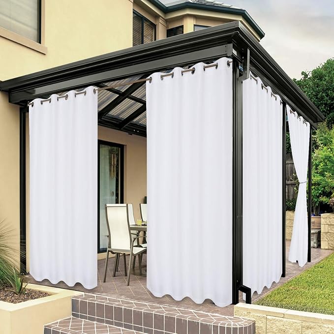 BONZER Outdoor Curtains for Patio Waterproof Thick Privacy | Grommet Light by Bonzer