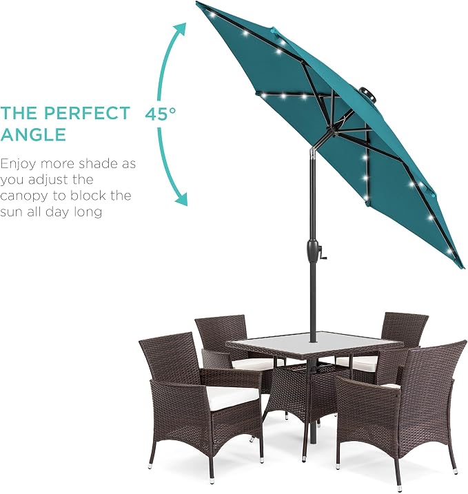 Best Choice Products 7.5ft Solar Umbrella LED Lighted Patio Umbrella, Table - Image 2