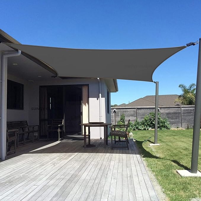 SUNNY GUARD Custom Size 13'x14' Rectangle Graphite Grey UV Block Sunshade by SUNNYGUARD