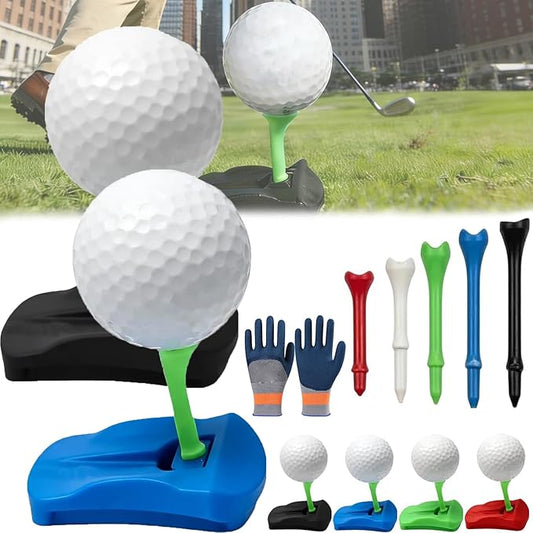 Hinged Turf Base V3 - Turf Tee for Artificial Turf-Includes Tee Variety Packs, Golf Simulator Training Tees, Tees Quick Easy Ball Setup All-Weather for Driving Range Home