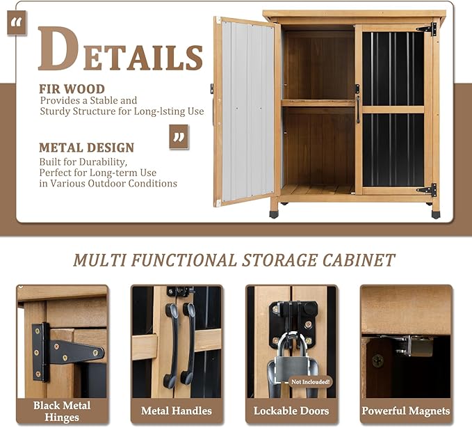 PetsCosset Small Weatherproof Outdoor Storage Cabinet - Image 4