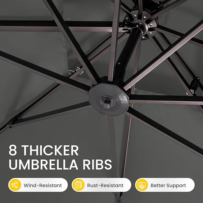 10x10 FT Outdoor Cantilever Patio Umbrella - Image 8