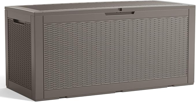 125 Gallon Outdoor Storage Box, Large Waterproof UV Resistant Deck Box by ASKPASS