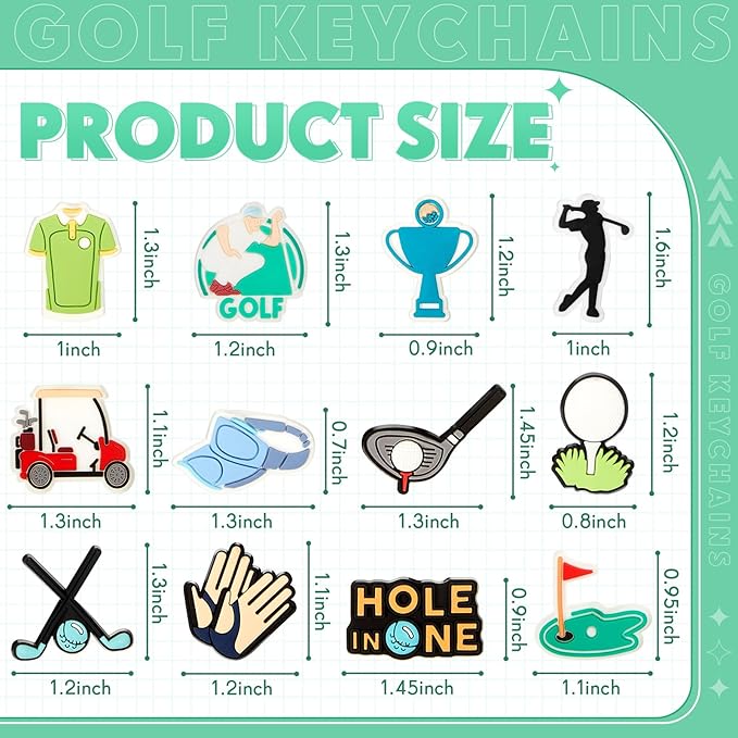 Batiyeer 72 Pack Golf Ball Keychains Bulk Party Favors Sports Ball Key Chains Funny Keyring Gifts for Women Men Birthday Supplies